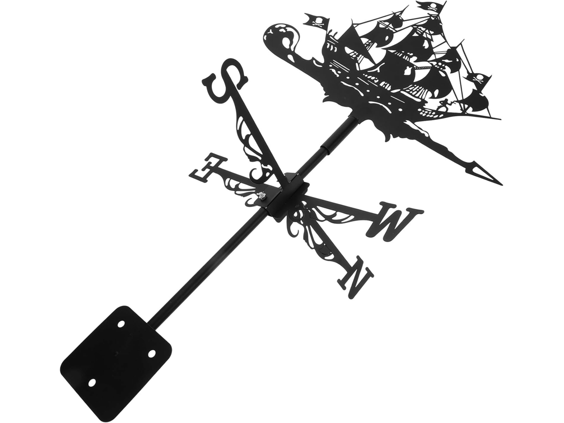 Veleta Decorativa De Hierro, Estilo Retro Con Forma De Barco Pirata Para Tejado.