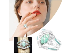 2026-anillo De Plata Esterlina Con Turquesa Natural Y Diamantes Joyería Simple Y Moderna Accesorio Popular Regalo Ideal