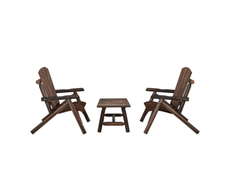 Conjunto 3 de muebles de jardín VIDAXL madera maciza de abeto