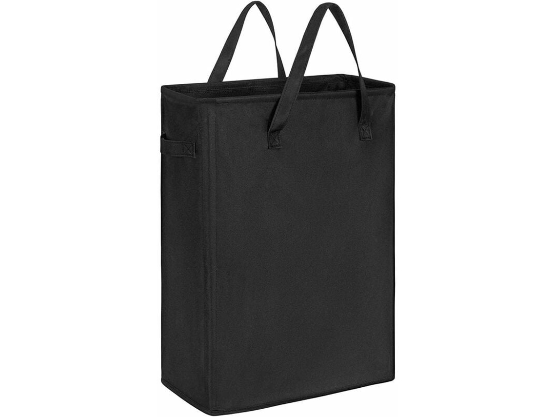 VVJIJILLY Cesto De Roupa Estreito E Dobrável, Com Alça, Ideal Para Espaços Pequenos (55 Cm, Preto)