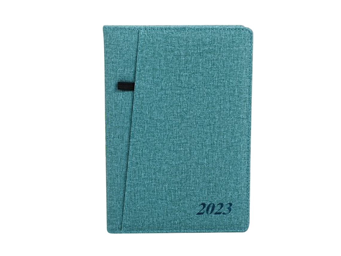 Cuaderno en español con marcadores de doble ancho, doble cara, brillo azul y verde