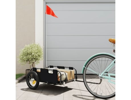 Remolque de carga para bicicleta hierro y tela Oxford negro VIDAXL