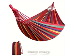 Rede Portátil De Algodão Para Acampamento Ao Ar Livre Com Bolsa De Armazenamento (vermelho/260x80cm)
