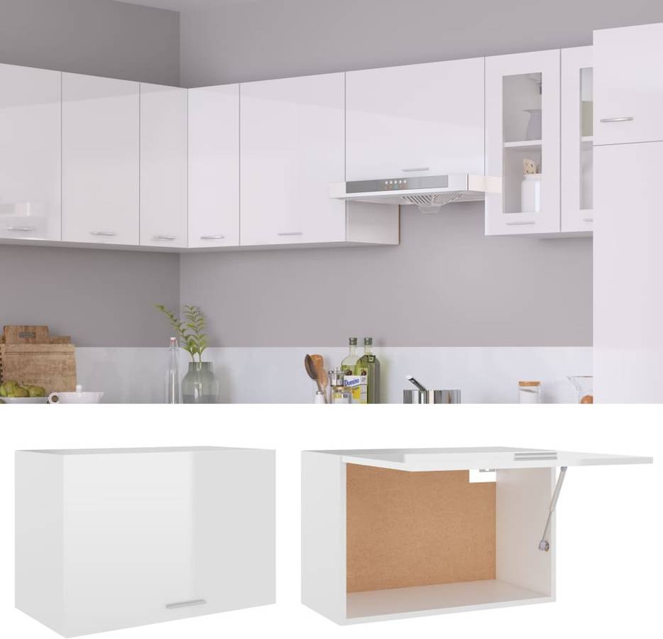 Armario Colgante Cocina contrachapada blanco brillo 60x31x40 cm vidaxl de aglomerado 80x31x40 802518 60 31 40