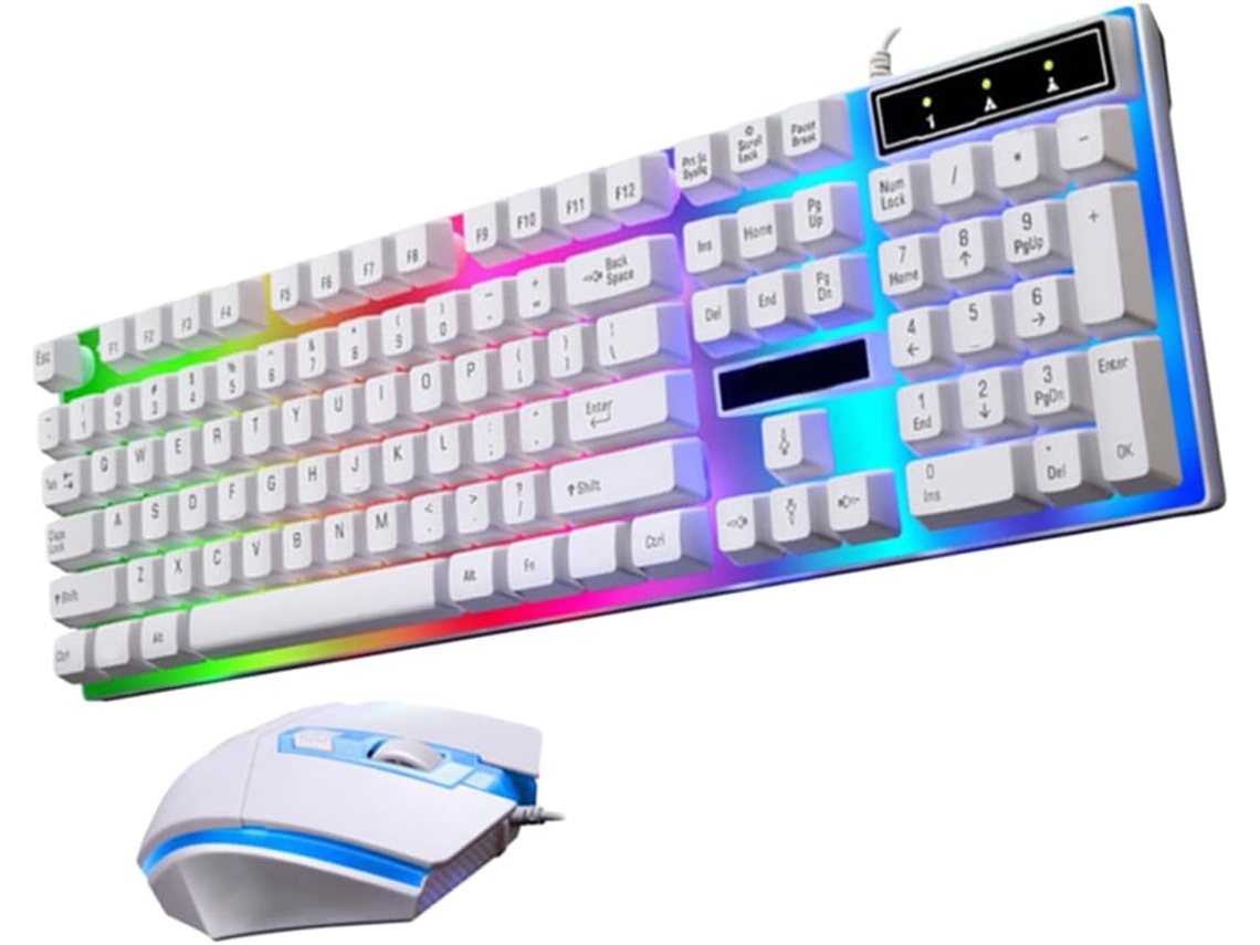 Teclado Mecánico Retroiluminado Para Juegos Y Ratón Ergonómico Con Cable Para Jugadores.