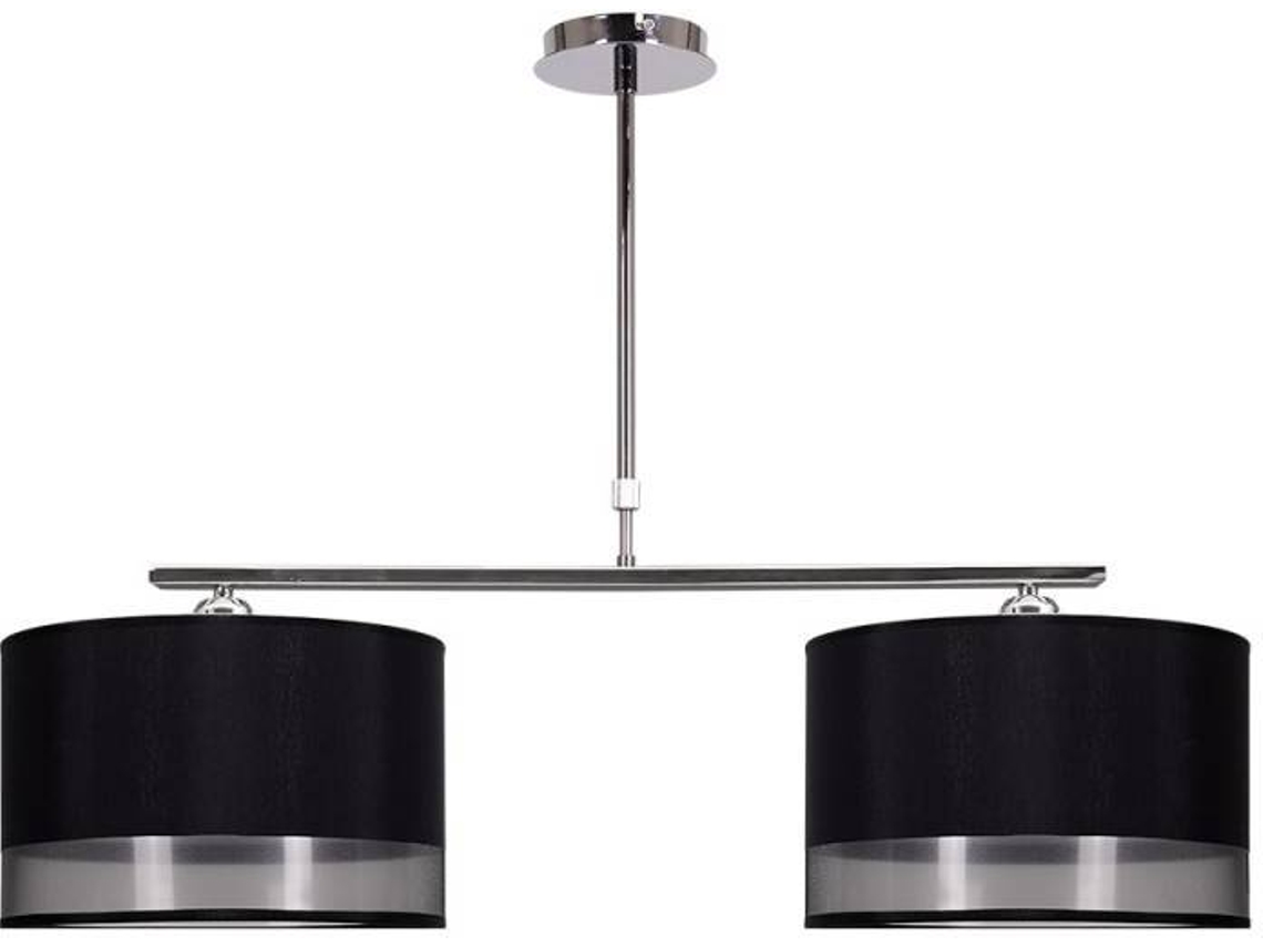 Lámpara de Techo FABRILAMP Menorca (Negro - Metal, Textil - 86 cm)