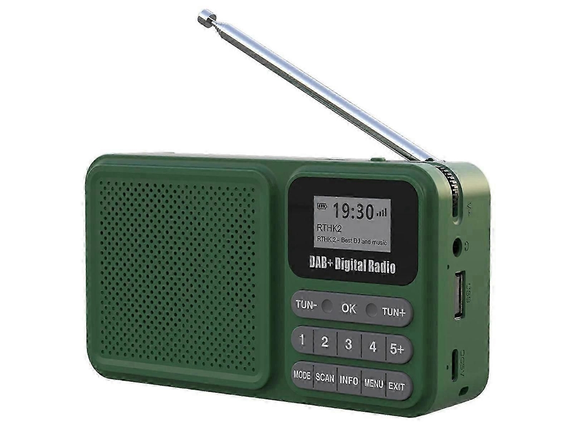 Radio portátil digital DAB+ GOKOCO con energía solar y Bluetooth.