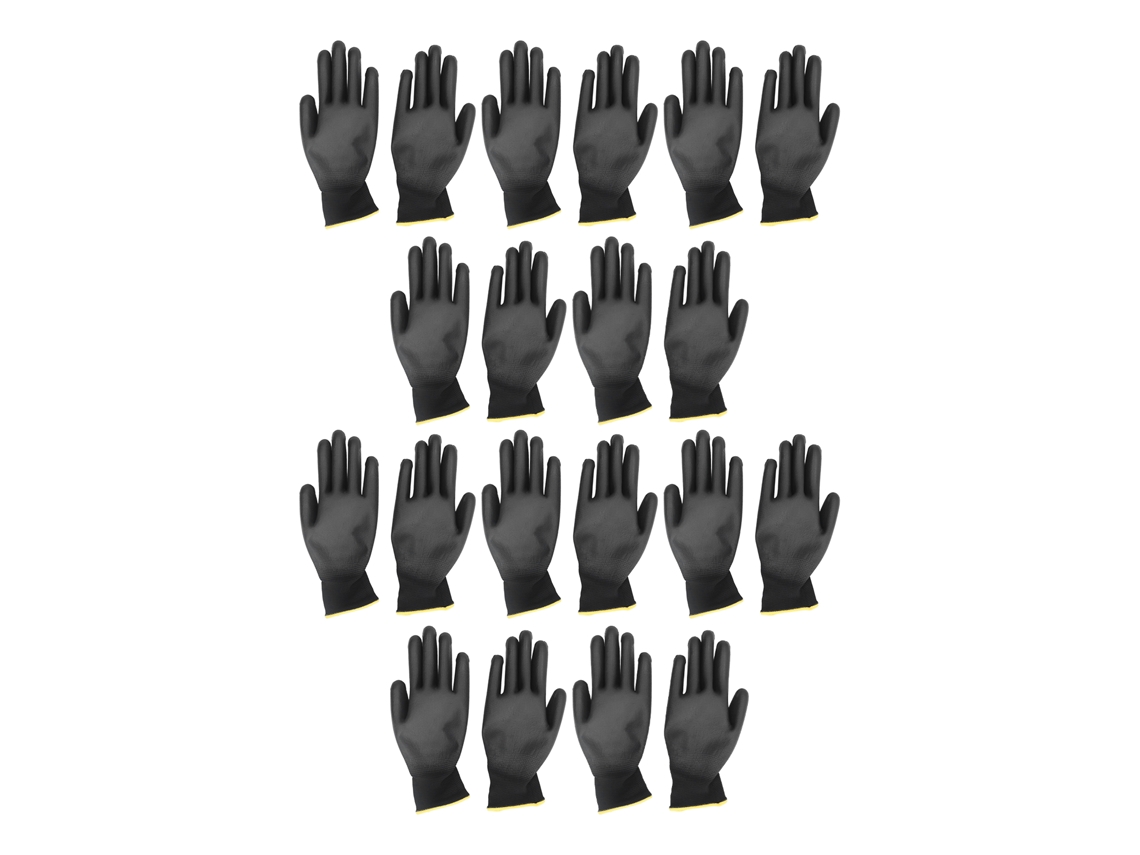10 Pares De Guantes De Trabajo Antiestáticos De Nailon Con Revestimiento De Pu, Seguros Para Taller/laboratorio.