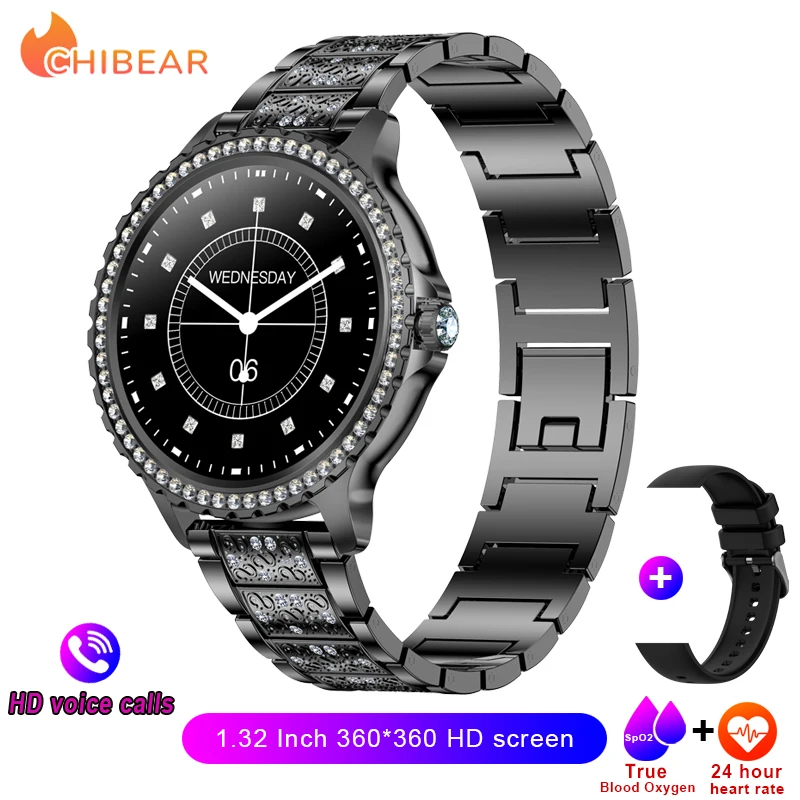 Reloj Inteligente Con Correa De Acero Negra Y Pantalla Amoled Hd De 1,32 Pulgadas Y Resolución De 360*360.