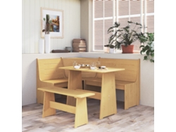 Banco Interior | Banco De Esquina Reine Madera Maciza De Pino Marrón Miel 151 Cm