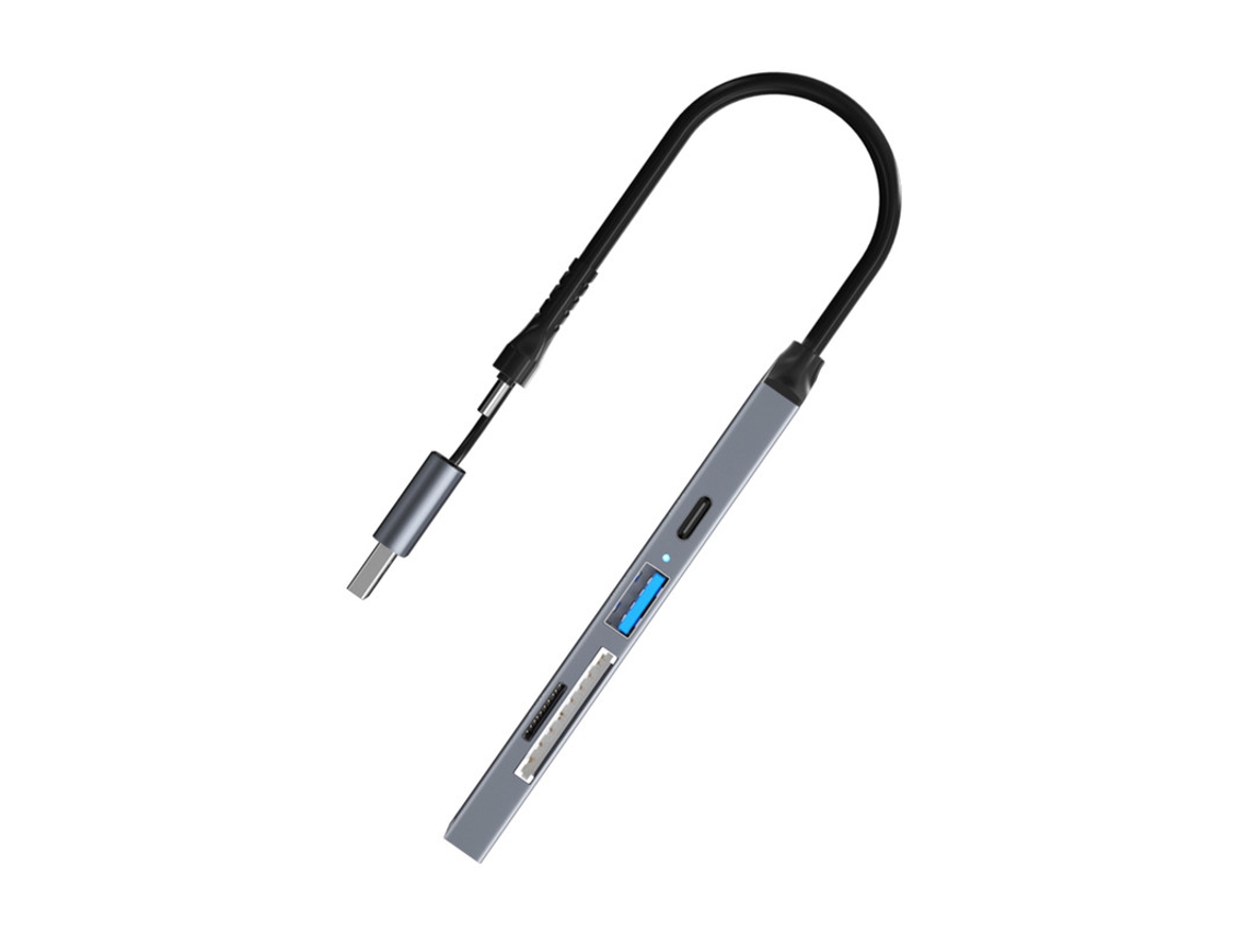 Estación de fondeo YIZHOOD 5 puertos tipo C 5Gbps tipo C hub USB 3.0 2.0 SD TF para Xiaomi Lenovo Macbook Pro gris