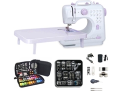Máquina de Coser Electrónica Semiautomática 505A con 12 Puntos Diferentes y Pedal Portátil Máquina de Coser + Kit de Costura DEWIN