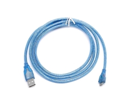 Cable de datos y cargador de alta velocidad USB 2.0 macho a Micro B de 5 pines, 28/24 AWG, 1,5 m, azul, 2026