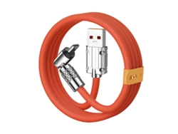 Cable Usb A X Lightning, Silicona Y Aluminio, 180º, 100 Cm, Naranja, Digitallab, Para Iphone 8-14