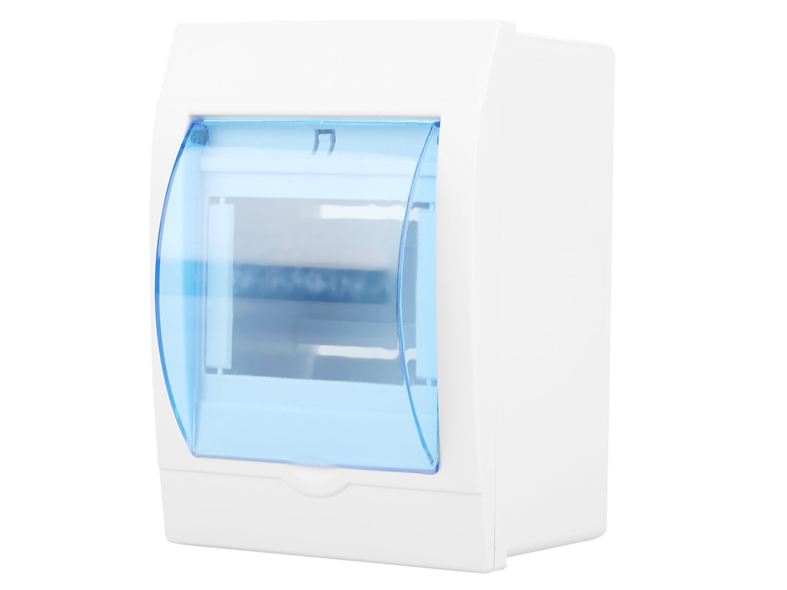 Caja De Distribución De Plástico Para Interiores, Para Disyuntor De 3 O 4 Vías, Con Tapa Transparente Azul Para Montaje En Pared.