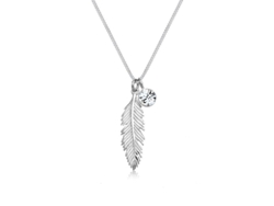 2026-collar Pluma De Cristal En Plata Esterlina 925