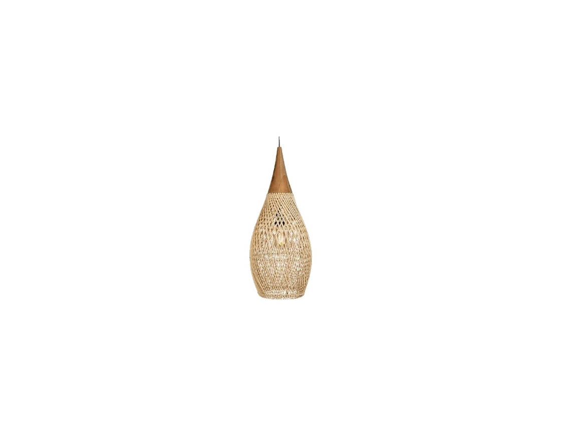 Lámpara colgante, elegante diseño de mimbre, versátil para diversos ambientes, 25x50cm, bombilla no incluida (OEM)