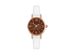 Reloj De Pulsera Analógico De Cuarzo Unisex, Redondo, Estilo Moderno, Correa Blanca.