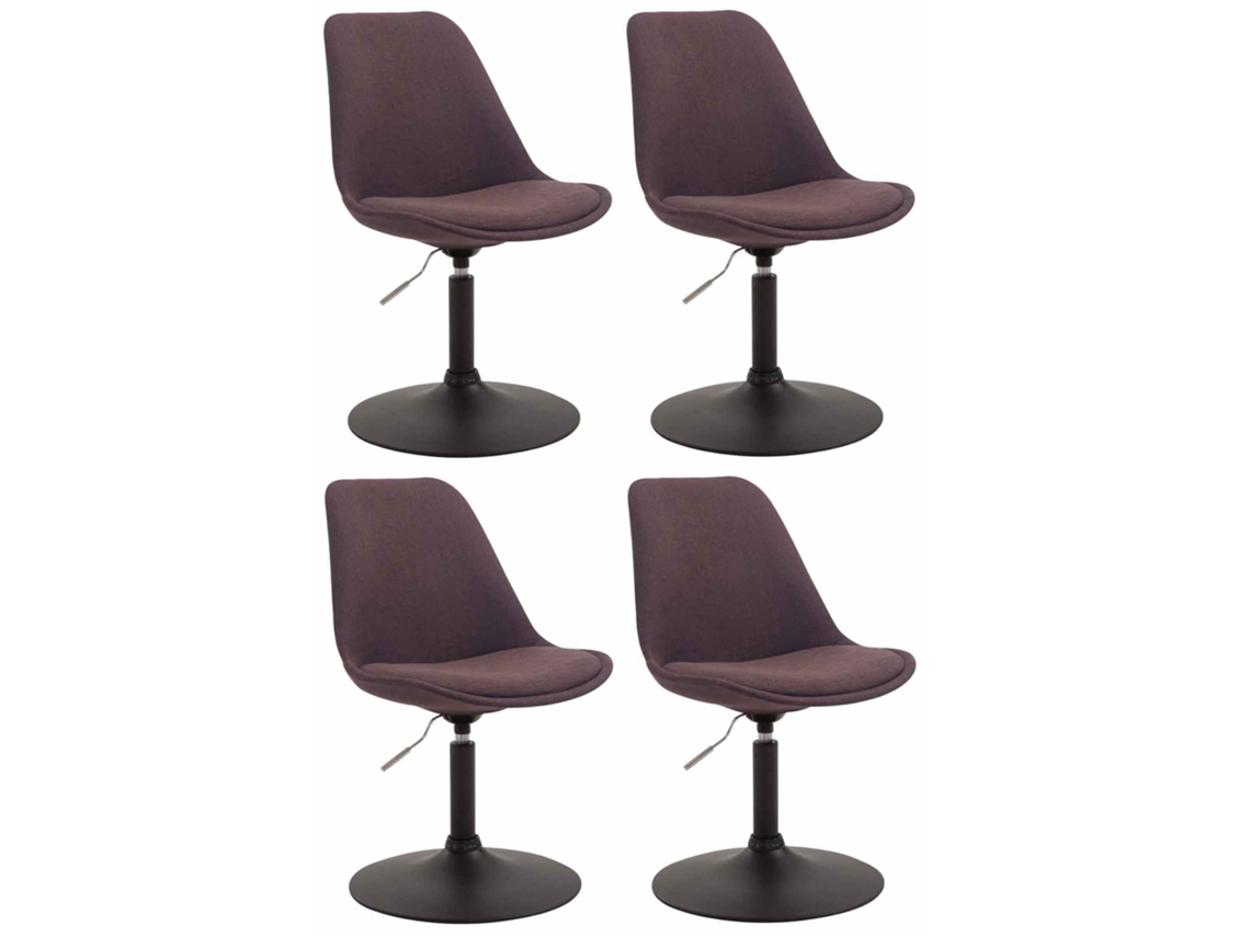 Juego de 4 sillas de comedor en tela CLP Maverick marrón/negro.