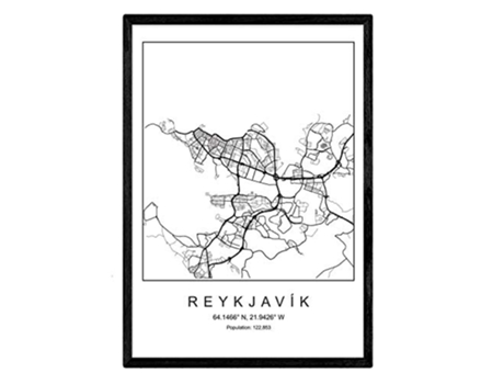 Lámina NACNIC Mapa Reykjavik (A3)