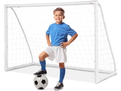 Portería de fútbol portátil para niños, portería de fútbol 183 x 120 cm y red para patio con estructura en PVC resistente COSTWAY