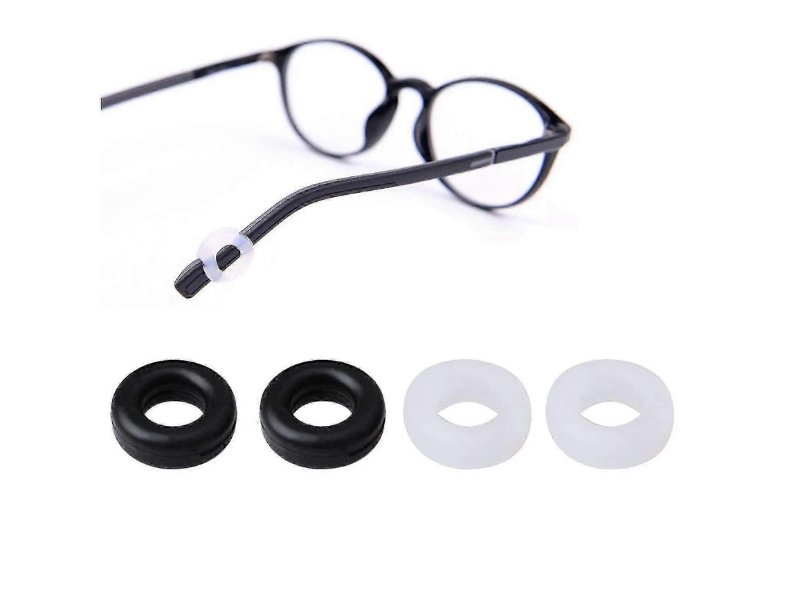 10 pares de ganchos redondos de silicona para gafas, antideslizantes, blancos y negros, para gafas Rosewell
