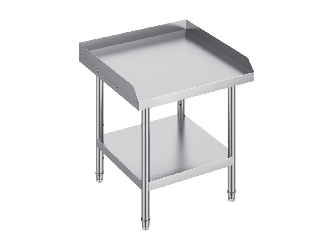 Mesa de trabajo Sus201 de acero inoxidable de 61 x 61 cm con estante ajustable Tekmaquinas
