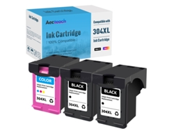 Juego de 2 cartuchos de tinta compatibles HP 304 304xl para impresoras HP Deskjet 3720, 3721, 3723, 3724, 3730, 3732, 3752, 3755 y 3758.