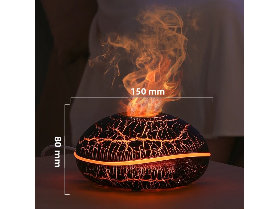Humidificador ultrasónico de aroma de 200 ml con control remoto y 7 colores de luz. Mdug (patrón craquelado)