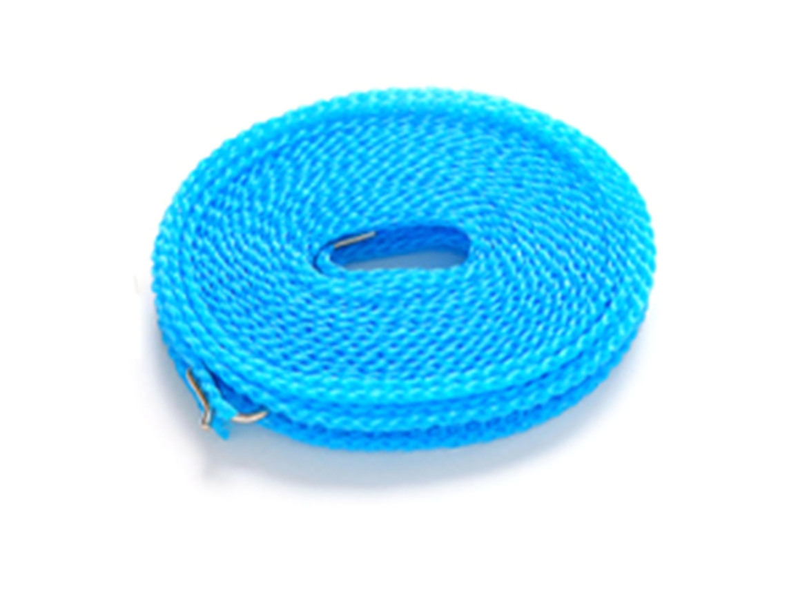 Cuerda de secado cortavientos de 8 m, resistente a la carga, de nailon, no perforante, para interior/exterior, azul.