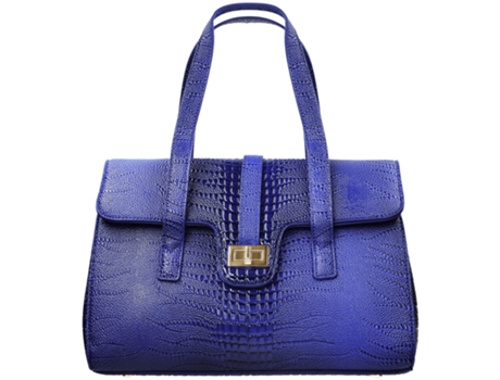 GALLANTRY Bolso de mano de piel sintética de cocodrilo con bandolera Azul