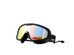 Gafas de natación antivaho con protección UV, lentes con un amplio campo de visión de 30° y montura galvanizada negra.