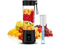 Licuadora Portátil Mini Licuadora Personal Para Smoothies Y Batidos Exprimidor De Frutas Recargable Usb Gusshious Negro