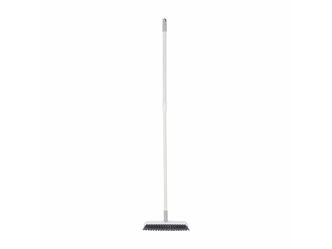 Cepillo de limpieza profunda para pisos, cepillo extensible para bañera, ducha y baño, gris y blanco