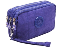 Bolso Multifuncional Con 3 Capas De Cremallera - Bolsa De Almacenamiento - Azul