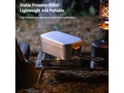 Fiambrera De Camping Con Asa Plegable, Aluminio Resistente A Altas Temperaturas, 650 Ml/1300 Ml.