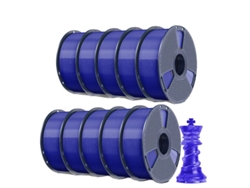 Filamento para impresora 3D, material PLA+, 1,75 mm de diámetro, azul claro.
