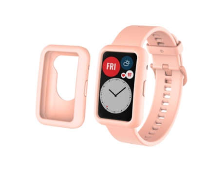Correa de Silicona ajustable antiarañazos para Huawei Watch Fit - color rosa pálido
