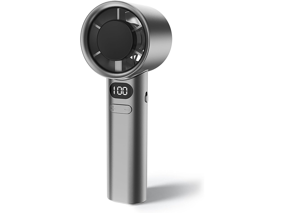 Mini ventilador para portátil, 120 velocidades, recargable por USB, con pantalla digital Chrui (gris)