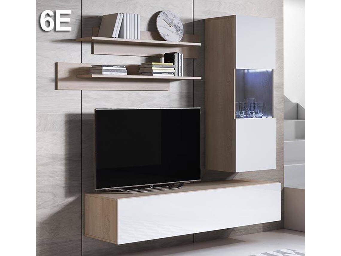 Conjunto de Muebles de TV MÓVEIS BONITOS Luke (Sonoma y Blanco - 160x40x166 cm)