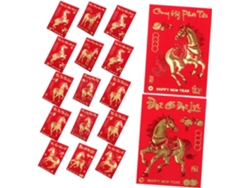 360 Sobres De Dinero De La Suerte Del Año Del Caballo, Sobres Vietnamitas Con Un Creativo Diseño De Caballo.