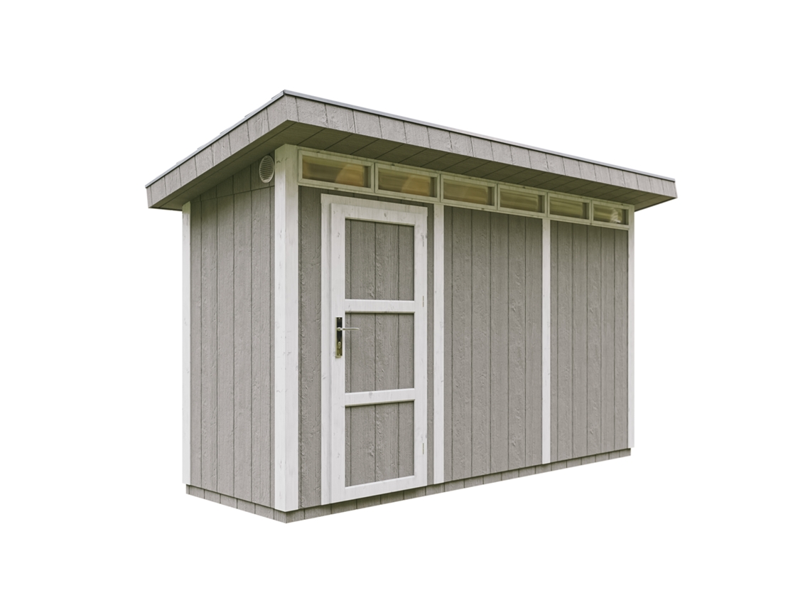 Caseta Jardin paneles a base de Madera LP SmartSide 4,3 m2 con Suelo y Baldosas Bituminosas - Exterior L161xA412xA239 cm - TIMBELA M902 - TUNDRA GREY