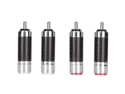 Conector De Audio Rca Cromado Con Refuerzo De Fibra De Carbono Para Cable De Audio De Amplificador - 4 Unidades
