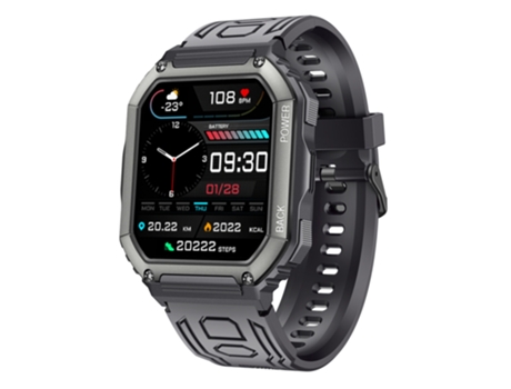 Smartwatch 1.8 '' IP67 impermeable K6, compatible con monitoreo de frecuencia cardíaca / sueño (gris)