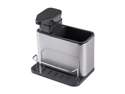 Dispensador 3 en 1 para fregadero, jabón y esponja, acero inoxidable PP, organizador de cocina Tommy01