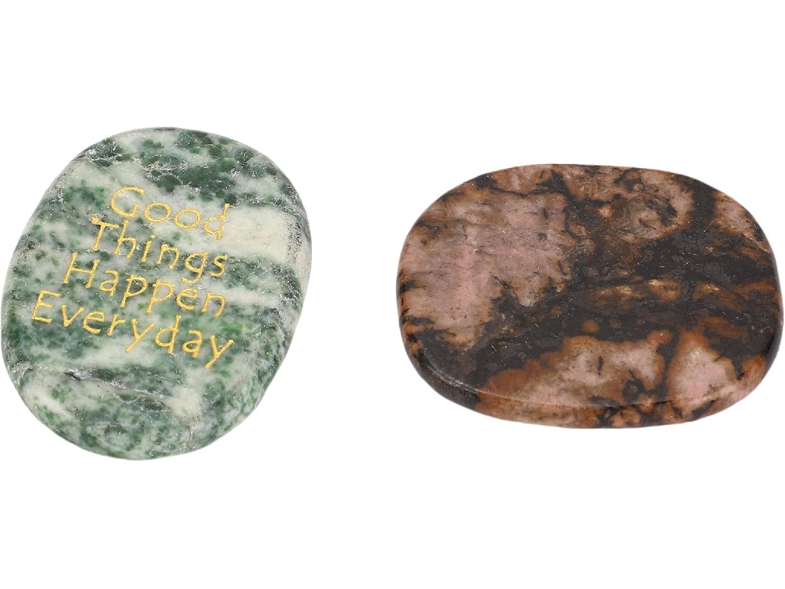 Piedra De Cristal Grabada Con Mensaje Inspirador, Ideal Como Regalo Decorativo O De Ánimo – Acabado Liso