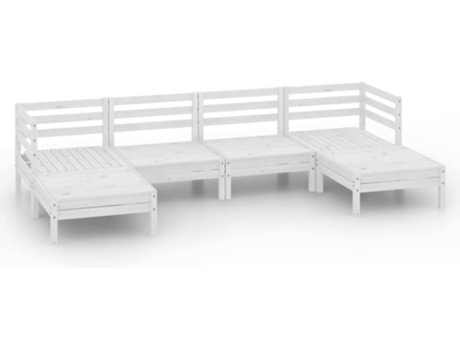 Conjunto 6 de muebles de jardín VIDAXL madera maciza de pino blanco