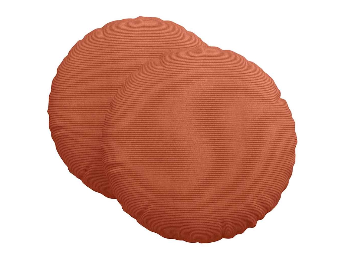 Cojines para asiento, 2 unidades, color naranja rojizo, Ø 80 cm, HARLANV1