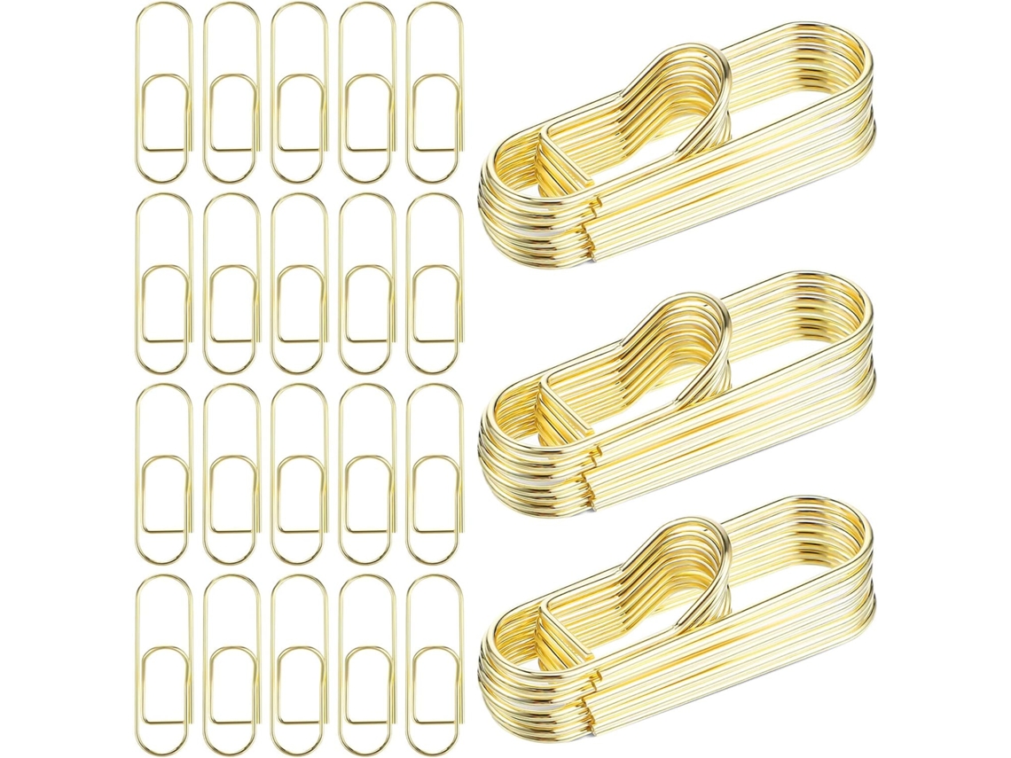 Juego De 60 Clips Metálicos Dorados Para Bolígrafos, Versátiles Y Resistentes Para La Organización En La Oficina Y El Hogar.