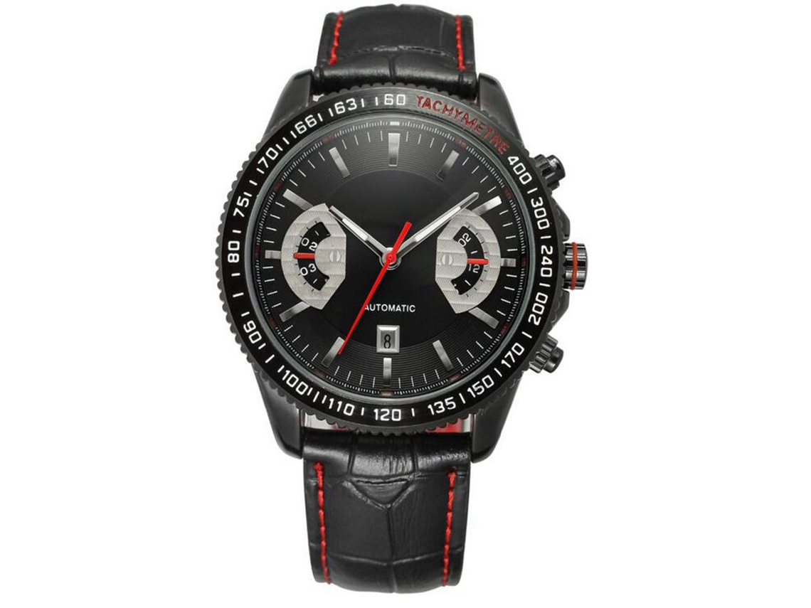 Reloj Mecánico Automático Para Hombre Con Calendario, Correa De Piel Sintética, Resistente Al Agua.